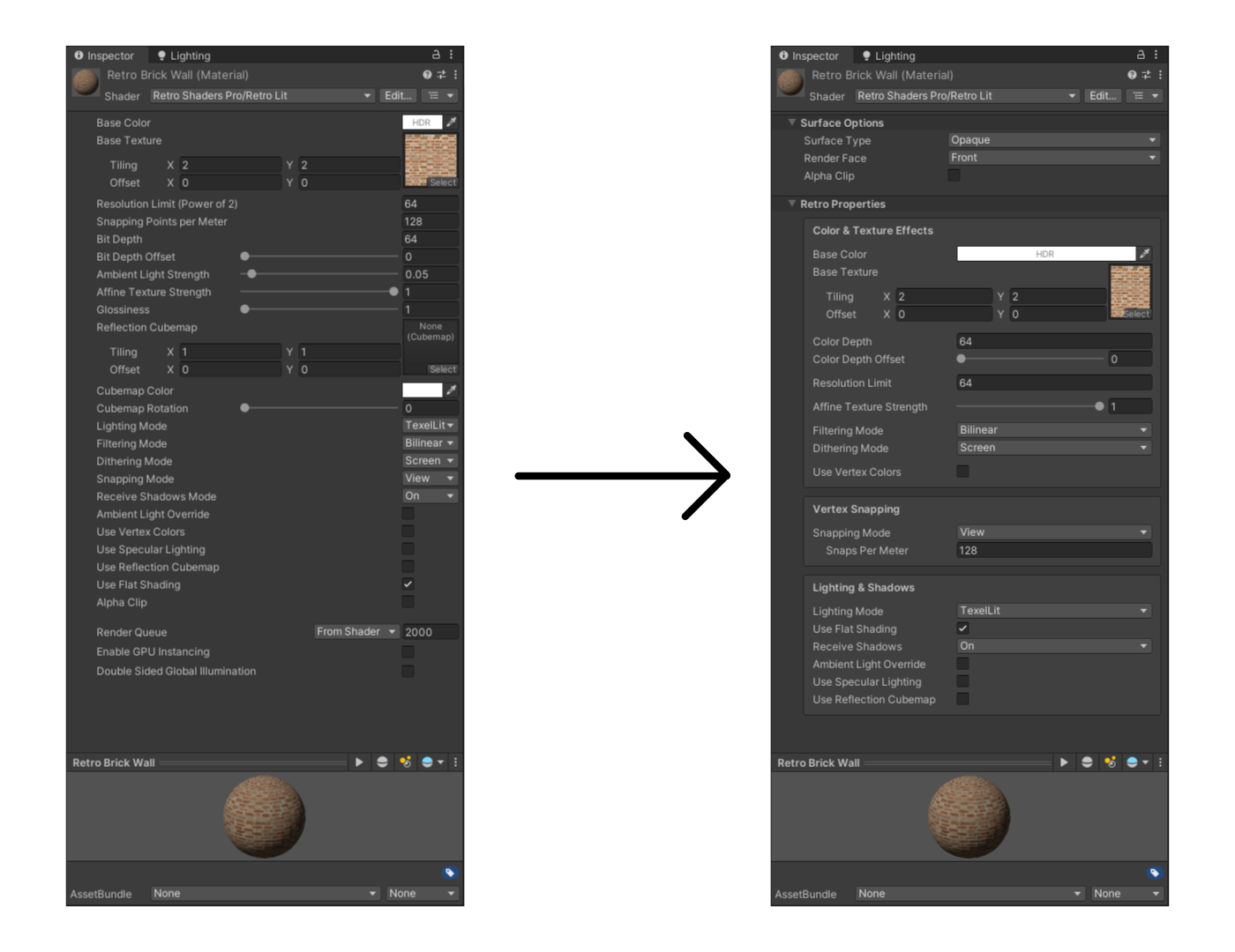 Custom editor window for Retro Lit shader. Custom editor window for Retro Lit shader.