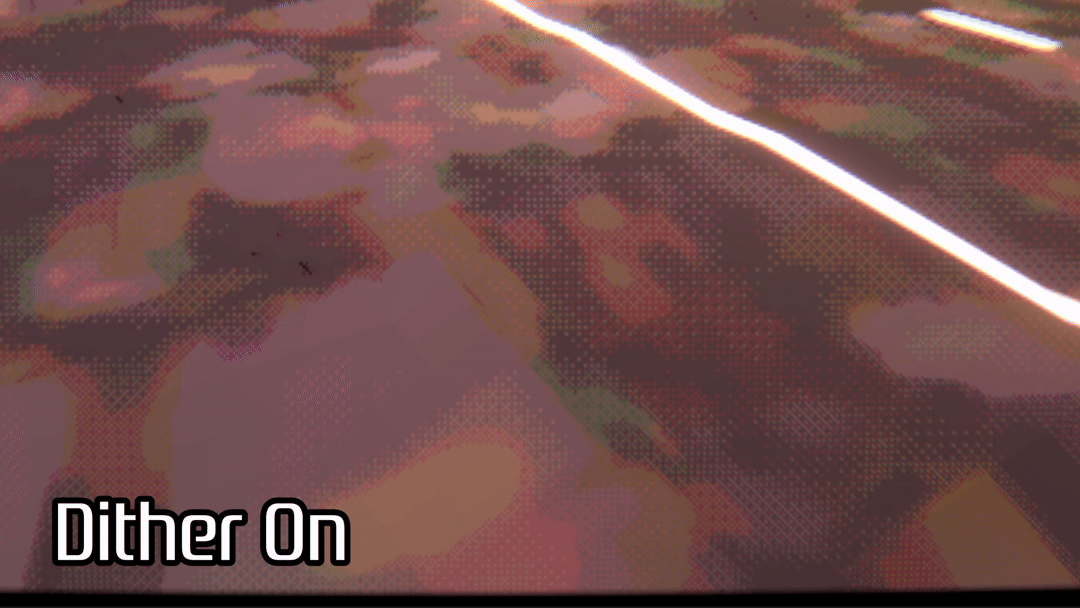 Dithering a harsh color transition. Dithering a harsh color transition.