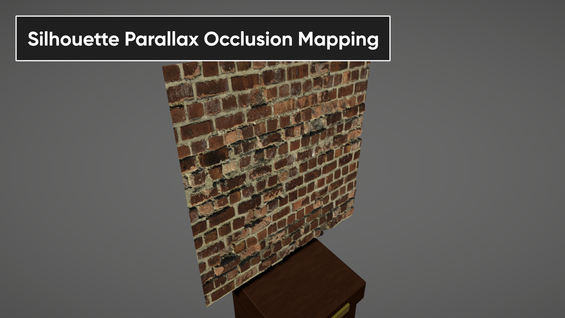 A brick wall which uses Silhouette Parallax Occlusion Mapping.