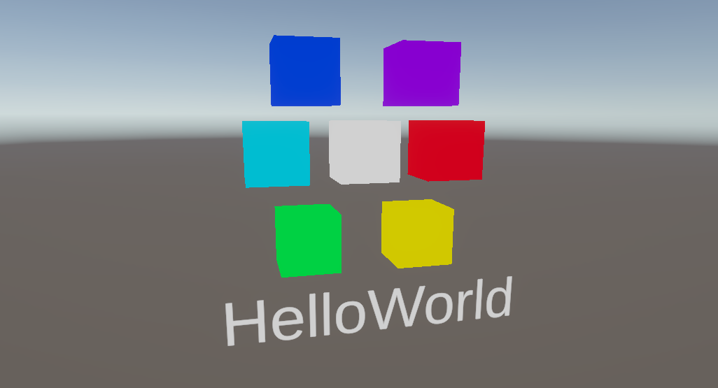 Some cubes using the basic unlit HelloWorld shader.