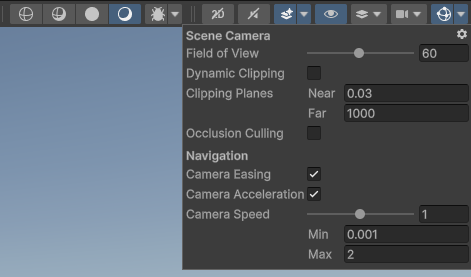 Changing the clip distances of the Scene View camera. Changing the clip distances of the Scene View camera.