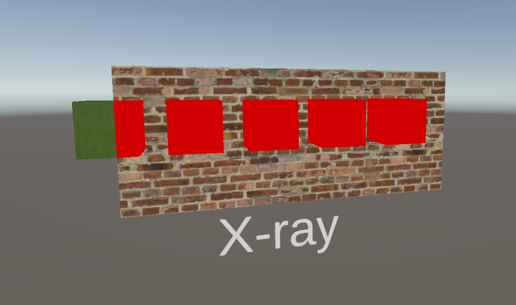 Showing objects in red when obscured. Showing objects in red when obscured.