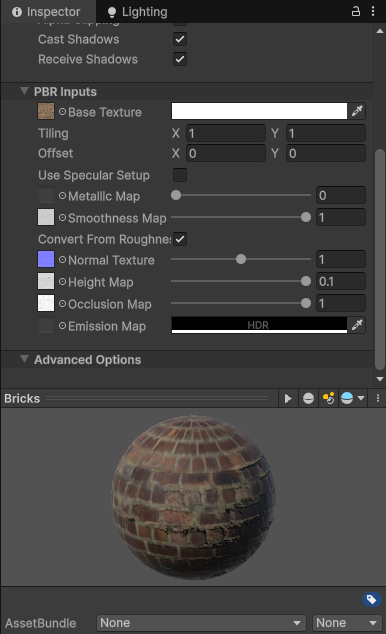 Drawing each of the PBR texture map properties.
