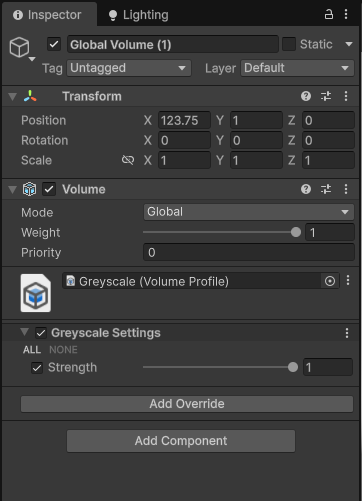 A global volume which is active no matter where the camera is located.