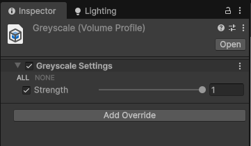 A volume profile with an attached Greyscale effect.