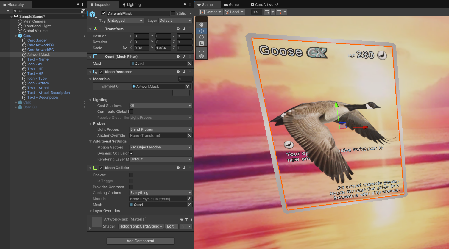 Adding a mesh with the stencil mask material.