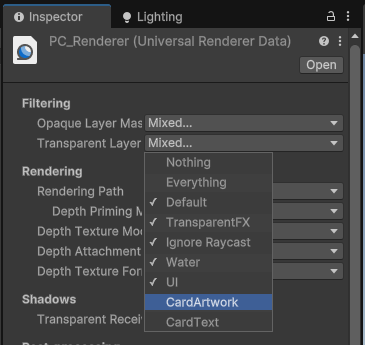 Removing some layers from normal rendering.