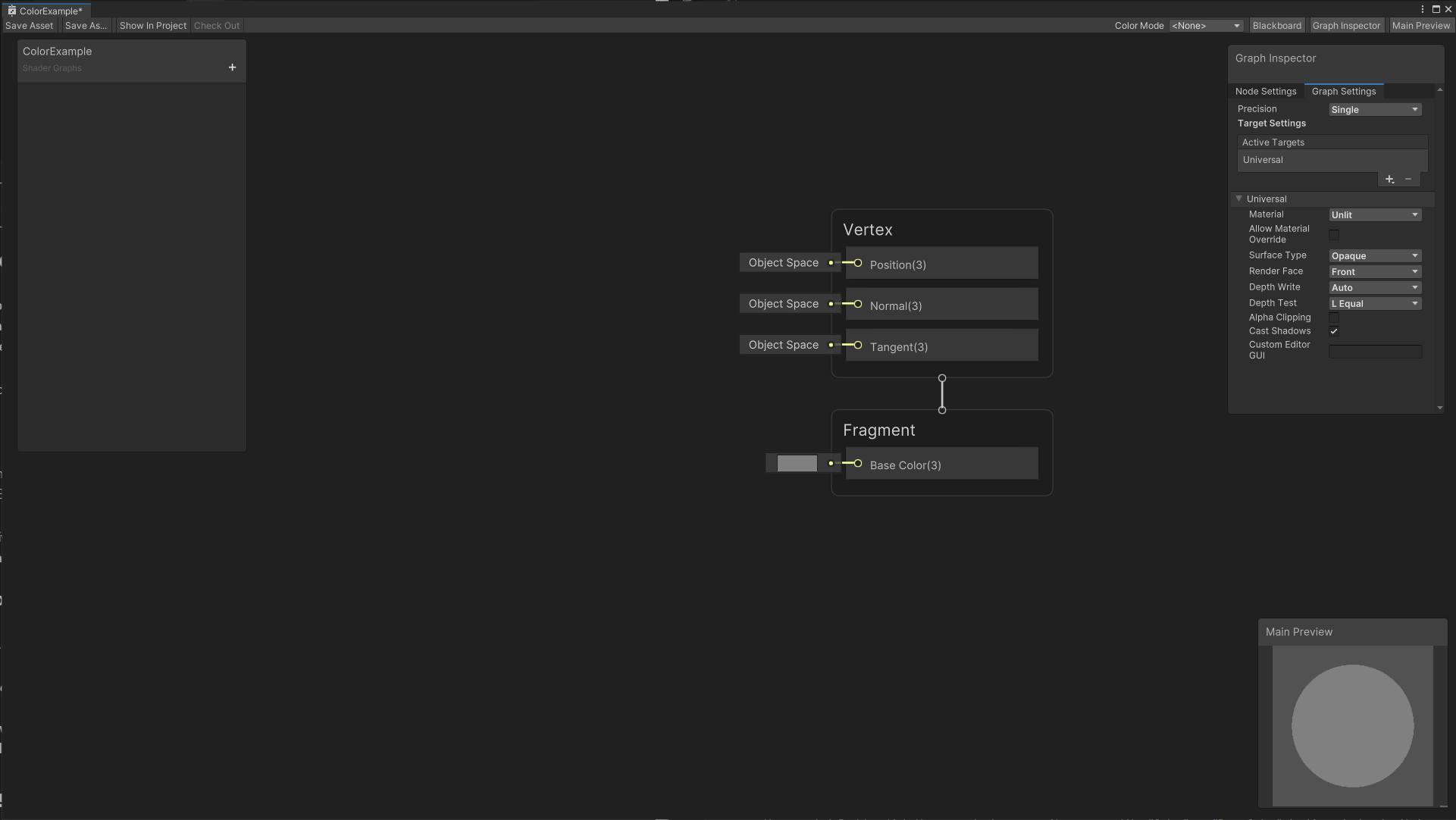 Unity Shader Graph Basics Part 1 Your First Graph   Part3 Shader Graph Window 